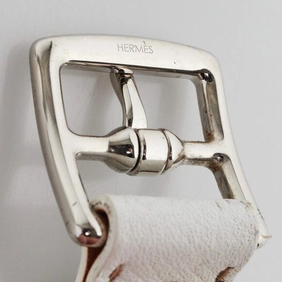 Hermes White/Gold Epsom/Swift Leather Mini Etriviere 4 Tours Leather Wrap - Picture 4 of 7